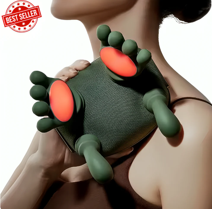 RelieveLive™ 4D Shiatsu Neck & Shoulder Massager Pro: Bionic Finger-Kneading with Heat