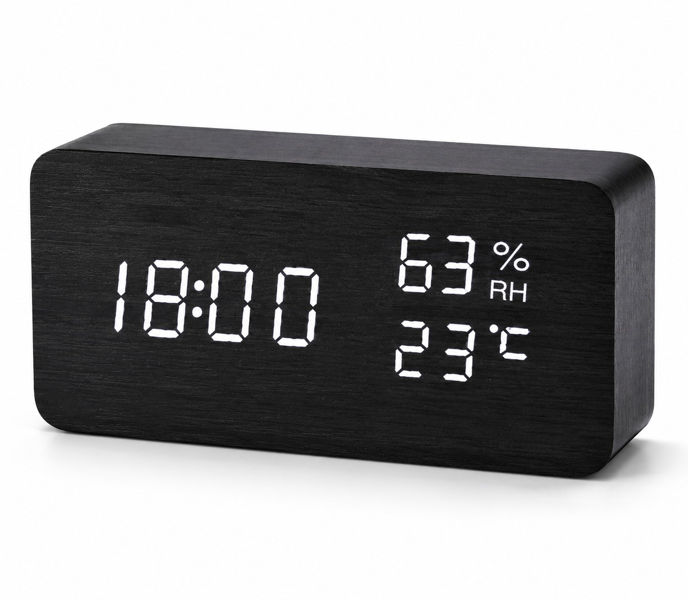 Wooden LED Alarm Clock with Voice Control