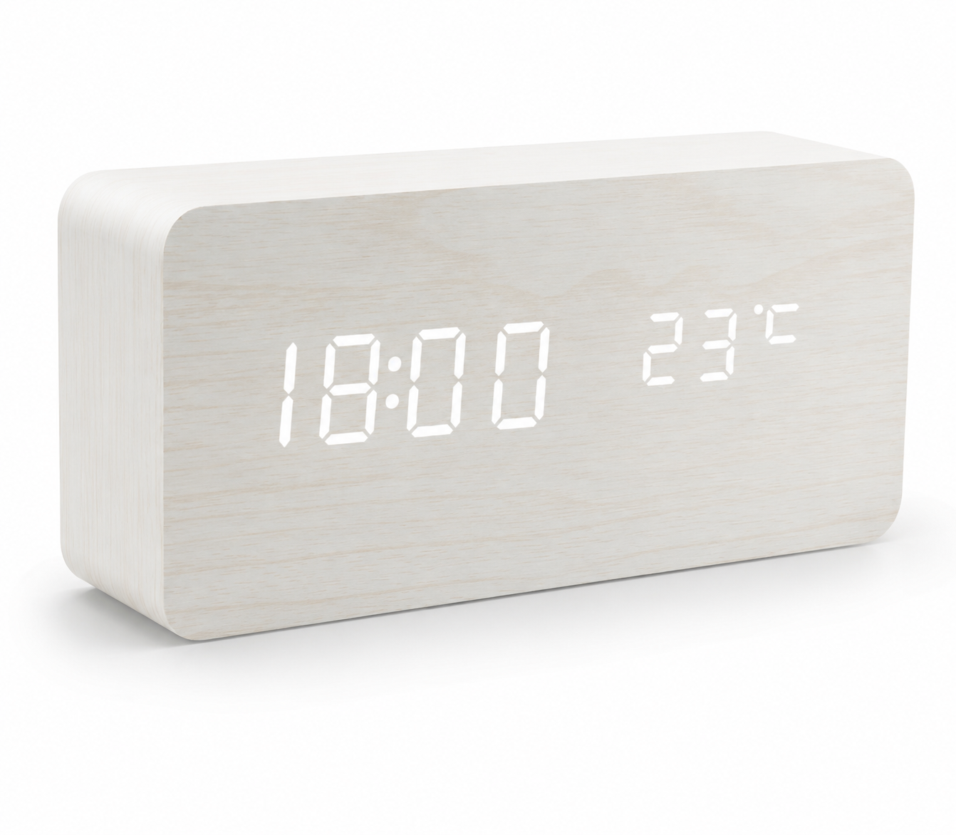 Wooden LED Alarm Clock with Voice Control
