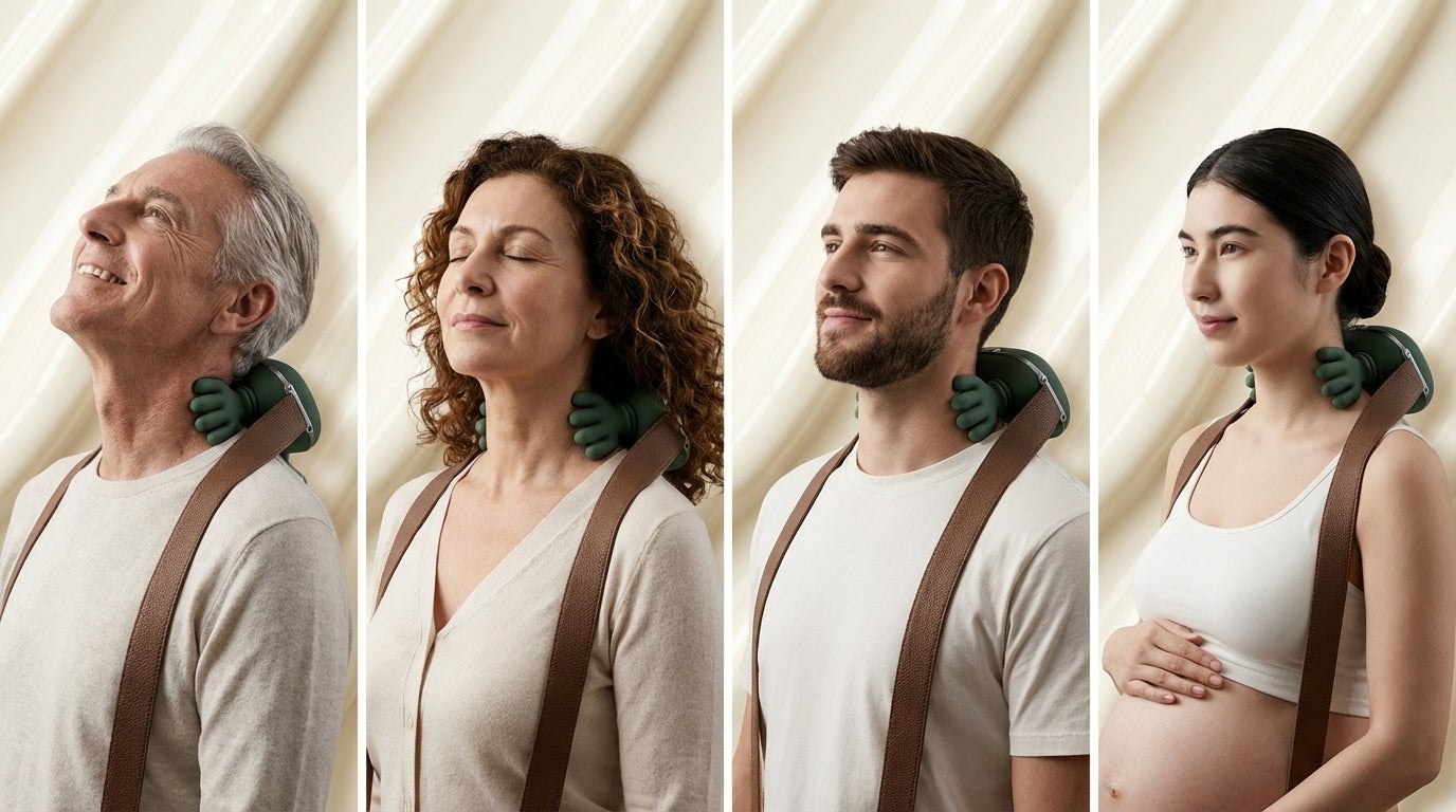 RelieveLive™ 4D Shiatsu Neck & Shoulder Massager Pro: Bionic Finger-Kneading with Heat