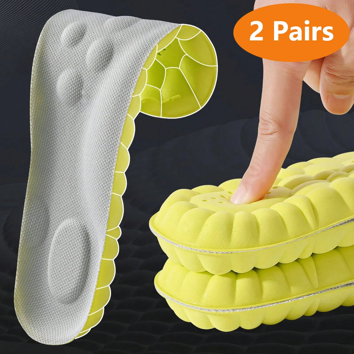 1/2/4/8pairs Latex Sport Insoles Soft High Elasticity Shoe Pads Orthotic Breathable Shock Absorption Cushion Arch Support Insole