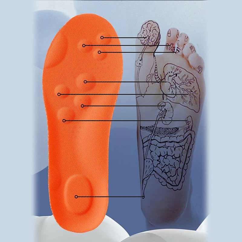 1/2/4/8pairs Latex Sport Insoles Soft High Elasticity Shoe Pads Orthotic Breathable Shock Absorption Cushion Arch Support Insole