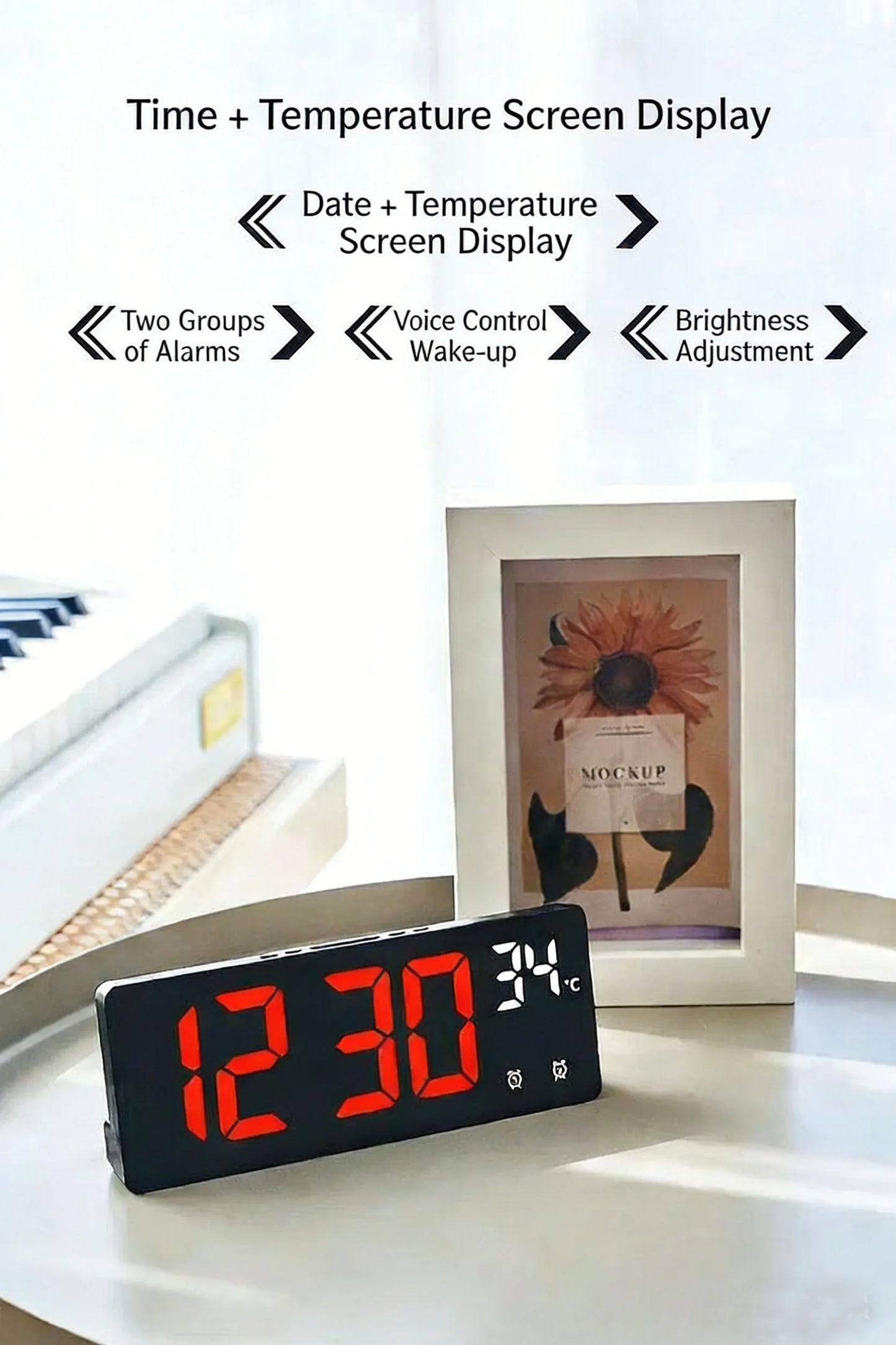 Digital Alarm Clock with Voice Control and LED Display