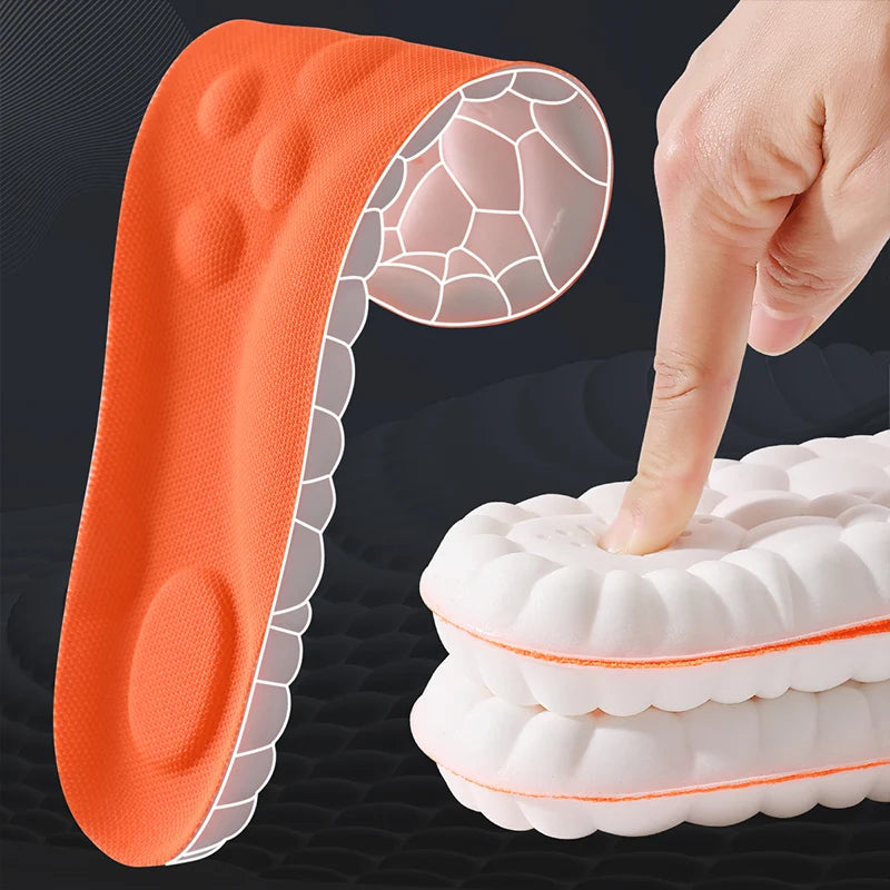 1/2/4/8pairs Latex Sport Insoles Soft High Elasticity Shoe Pads Orthotic Breathable Shock Absorption Cushion Arch Support Insole